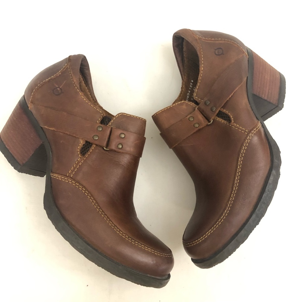 BORN l Sz 9.5 l Brown British Tan Leather Shoeties - Picture 3 of 14